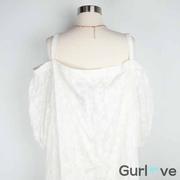 NWT LRL White Concetta Cold Should Blouse Plus 3X - Picture 2 of 9